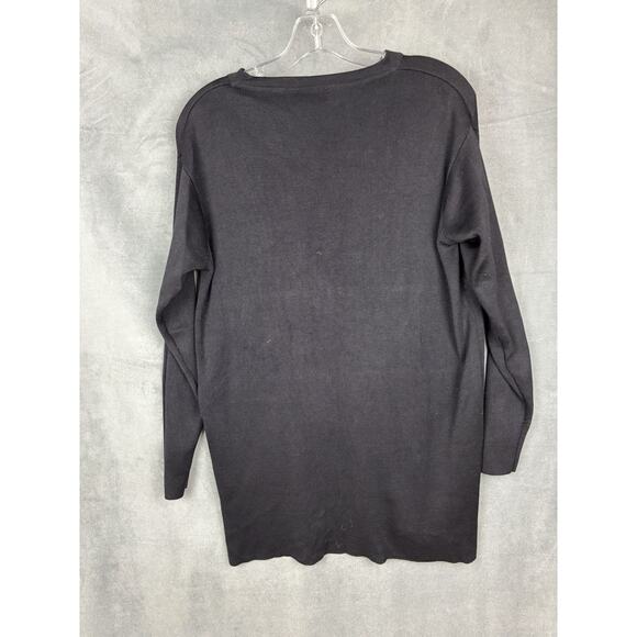 Belford Knit Sweater Womens Small Black 100% Silk Henley Tunic - Picture 12 of 12